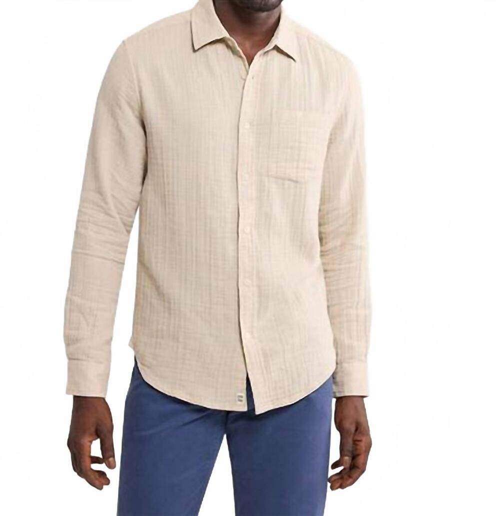 NEW FAIR HARBOR oceanfront beachy texture shirt in shell